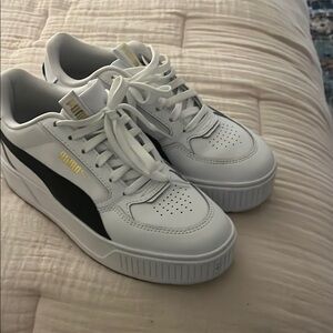 Puma Women's White and Black Sneakers